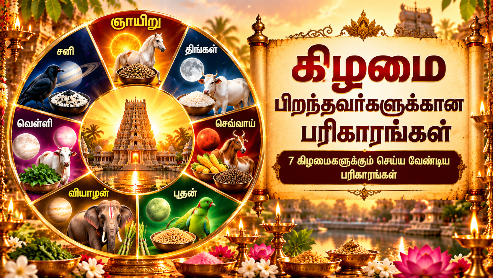 கிழமை பிறந்தவர்களுக்கான பரிகாரங்கள் – 7 கிழமைகளுக்கும் செய்ய வேண்டிய பரிகாரங்கள்